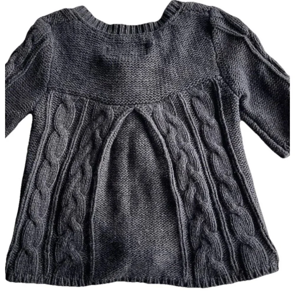 Vintage American Eagle Women’s sz Medium Cropped Pullover Gray Knitted Sweater